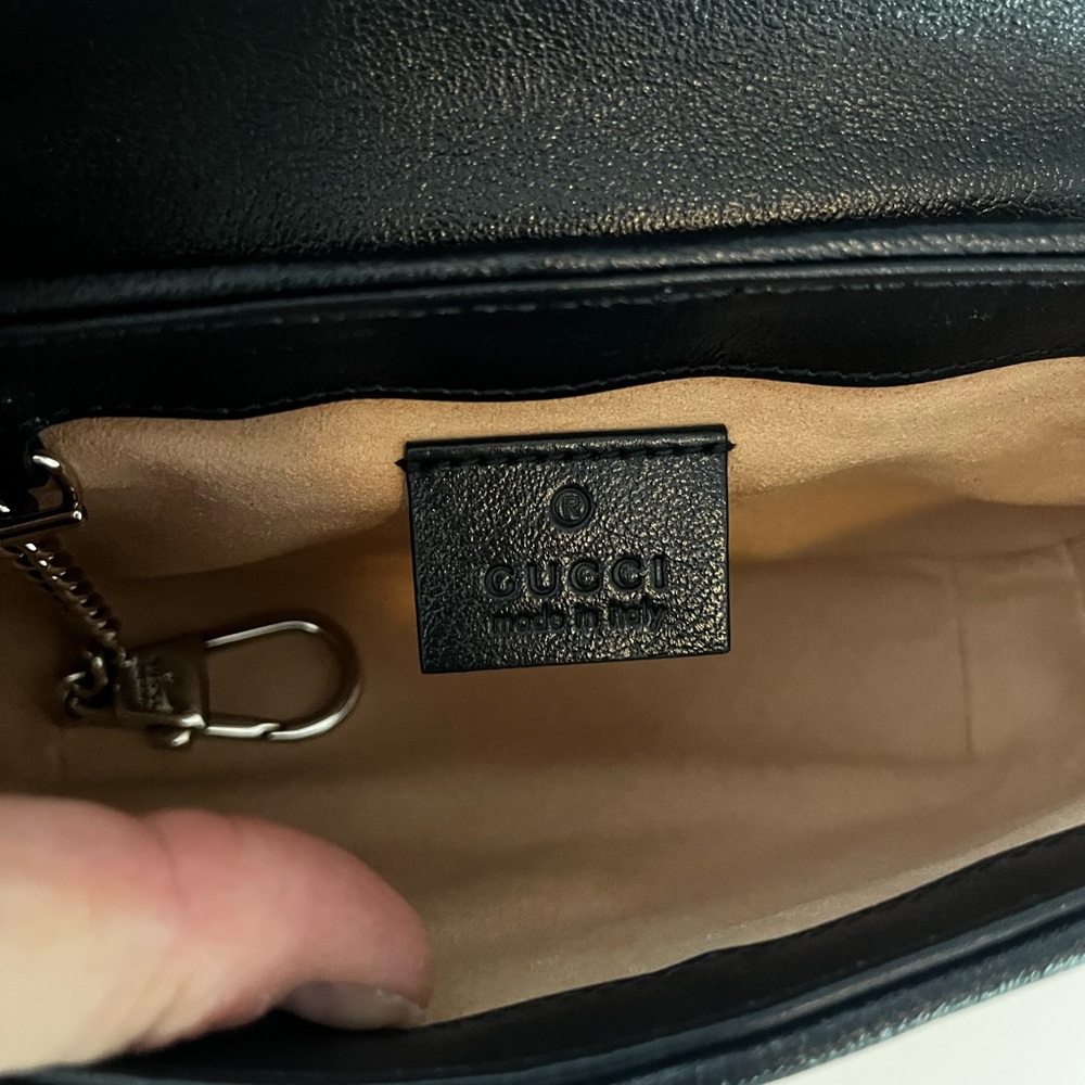Auth NEW Gucci Signature GG Super Mini Marmont Crossbody - Picture 9 of 10